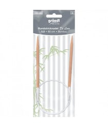 Aiguilles à tricoter circulaires fixe 60cm en bambou De Luxe N° 4 à 8 - Grundl taille n°5