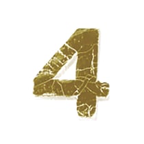 Chiffres en cire - 4 - , or, 9mm, 2 pces