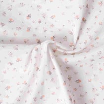 Tissu Popeline de Coton légère Petites fleurs Poema sur fond Blanc cassé