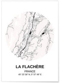 Affiche Carte La Flachère | A3 : 29,7x42cm