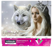 Diamond Painting Broderie Diamant LUMINLIFE 70x50cm, 5D, diamants ronds - La Belle et le loup