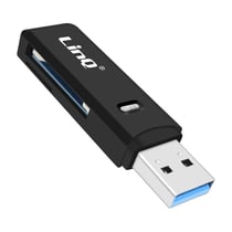 LinQ Lecteur Carte SD et micro SD Connecteur USB 3.0 Vitesse jusqu'à 5 Gbps Noir