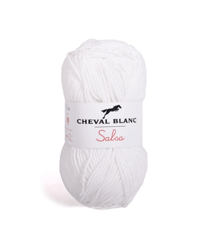 Fil de coton et Acrylique à tricoter ou crocheter SALSA - Cheval Blanc 11 Blanc