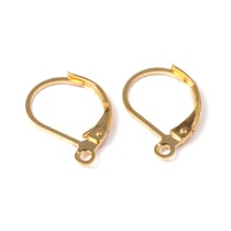 20 CROCHETS DORMEUSES supports BOUCLES d'oreilles metal dore 10x15 mm - creation bijoux perles