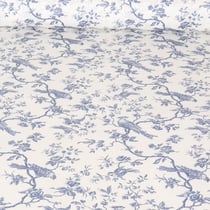 Tissu Coton cretonne enduit Pascal Animaux sur fond Ecru