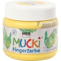 MUCKI Peinture au doigt, jaune, 150 ml/ 1 boîte