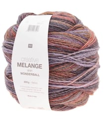 Pelote de laine Creative Melange Aran Wonderball - 200 GR - Rico Design 15 Lilas/orange multicolore