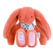 Peluche Lapin Fleurette terracotta 25 cm - Doudou et Compagnie