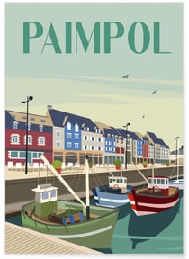 Affiche ville de Paimpol | A3 : 29,7x42cm