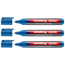 Lot de 3 Marqueurs permanents pointe moyenne 1,5-3 mm - EDDING - Bleu clair - 300