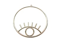 1 Grand pendentif rond oeil porte-bonheur 63*60mm doré