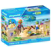 71906 Famille jouant dans le sable a la plage, My Life Vacances a la plage, 46 pieces, des 4 ans