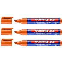 Lot de 3 marqueurs permanents pointe biseau 1-5 mm - EDDING - Orange
