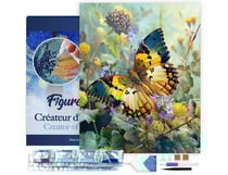 Diamond Painting Broderie Diamant Figured’Art 40x50cm toile tendue sur châssis en bois - diamants carrés - Papillon Janetta Forester
