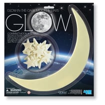 4M - Formes adhésives phosphorescentes Lune et 12 étoiles