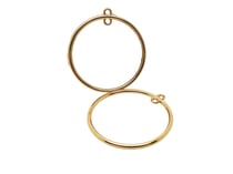 2 Pendentifs intercalaires ronds - 2 boucles - 43*40mm doré