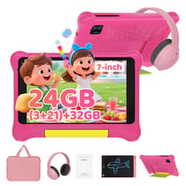 Tablette 7'' pour enfants - Android 15 - 24 3 + 21 Go + 32 Go - écran HD 1024 × 600 - Widevine L1 - WiFi 6