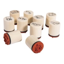 Kit mini - tampons en bois "Plan", 2cm ø, 2,5cm, boîte 10 pces