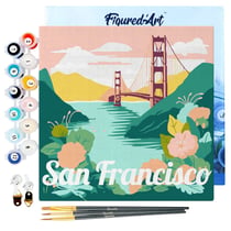 Mini Peinture par Numéro Figured'Art 20x20cm avec cadre San Francisco - Petit Format