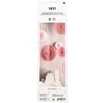 3 Eventails Elégance - Harmonie Rouge/Rose