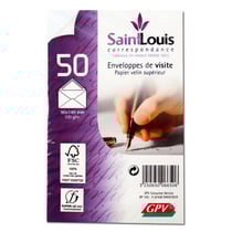 Enveloppes - Blanche - 90x140mm - Pour cartes de visite - Paquet de 50 - GPV