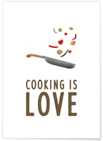 Affiche 'Cooking is love' | A3 : 29,7x42cm
