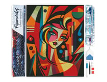 Diamond Painting Broderie Diamant Figured’Art 40x50cm toile entière roulée avec diamants carrés - Femme abstraite style Picasso