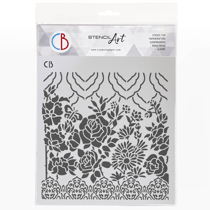 Pochoir plastique souple réutilisable 24 x 22 cm Ciao Bella ENCHANTED GARDEN 023