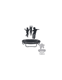 Dies enfants sur un trampoline