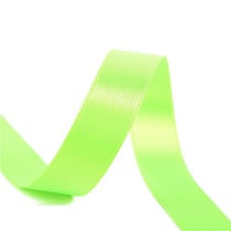 Bobine 25m ruban satin double face Vert  fluo fabriqué en France