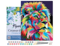Peinture par Numéro Figured'Art avec Cadre - Lion Pop Art 2 - Kit de Loisir Créatif DIY Numéro d'Art Complet - 40x50cm toile tendue sur châssis