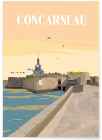Poster ville Concarneau | A3 : 29,7x42cm