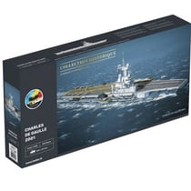 Maquette porte avions charles de gaulle + accessoires - bateau militaire - échelle 1/400 - heller - 57072