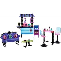 Coffret monster high la cafeteria des goules + 2 animaux + 20 accessoires - mattel - hhk65