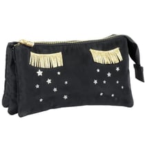 Trousse plate Miss Lemonade Cute 22 CM - 3 compartiments Noir