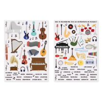 MégaCréa DIY - Gommettes instruments de musique 2 planches différentes 117 pièces