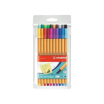 Lot de 5 x 20 stylos-feutres pointe fine 0,4 mm - STABILO - Point 88 - Multicolore