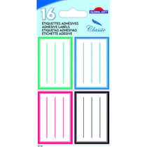 16 étiquettes adhésives scolaires - Rectangles 4 couleurs