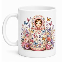 Mug poupée russe papillons 350 ml