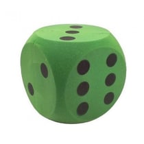 Dé géant en mousse 15 cm vert - jeu dé société xxl - plein air