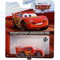 Vehicule cars flash mcqueen avec pneu de course - voiture miniature rouge - mattel - flm20