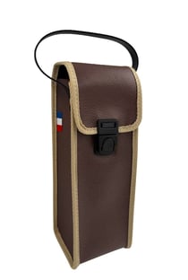 Sacoche souple pvc Marron pour 3 boules de pétanque et cochonnet avec poignée en Jaftex - Maroquinor