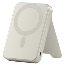 Satechi Batterie Externe Magnétique 5000mAh MagSafe & Qi2 avec Support Intégré Beige