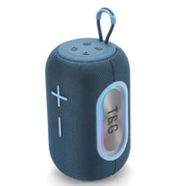 Enceinte Bluetooth Portable Subwoofer 20W LED Lumière Respirante Autonomie Longue Durée Bleu YONIS