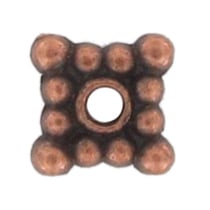 MégaCréa - Perle rondelle intercalaire métal Carré 6 mm Cuivré 10 pièces
