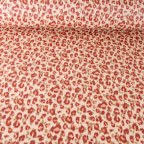 Tissu Coton enduit Léopard sur fond Beige