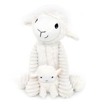 Peluche mouton maman et son bébé blanc