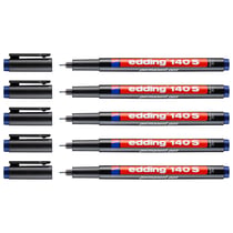 Lot de 5 marqueurs permanents - EDDING - Pointe super fine 0,3 mm - Bleu