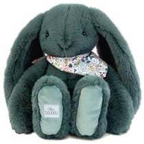 Peluche Lapin Fleurette vert 35 cm - Doudou et Compagnie
