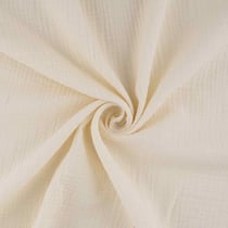Tissu double gaze de coton, Écru - au mètre, par 50 cm - Laize : 130 cm